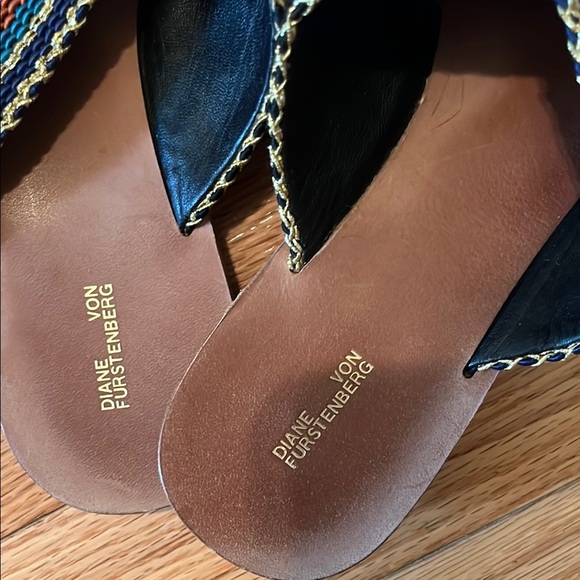 Diane Von Furstenberg Colorful Striped Sandals - Picture 2 of 5